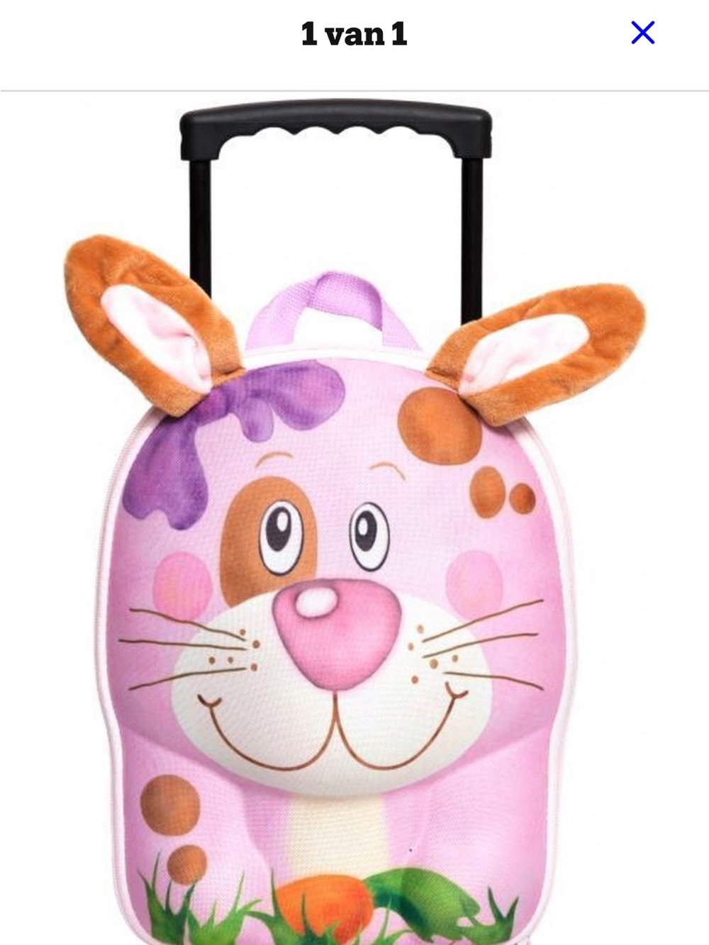 Okiedog Kids Plush Pink Bunny Rolling Backpack - Soft Animal Luggage